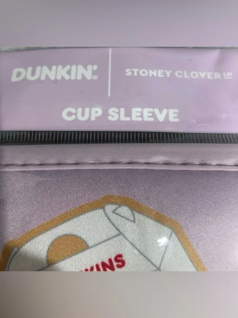 Stoney Clover Lane Dunkin' Lavender Cup Sleeve with Donut & Munchkins Graphics